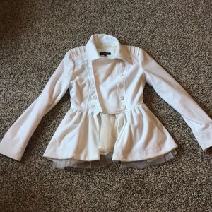 Rue 21 Peplum White Pea Coat